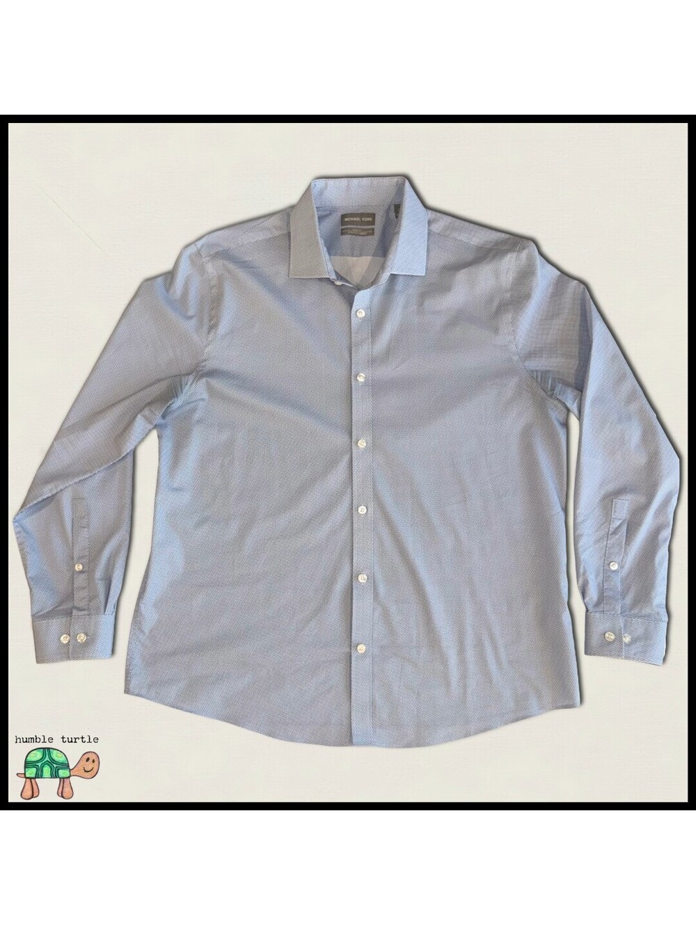 Michael Kors Airsoft Stretch Dress Shirt Slim Fit Light Blue | Men's 17 34/35 XL